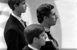 Prince Edward, Prince Charles, Prince Andrew (clockwise)